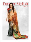 Orange Colour Latest Heavy Casual Regular Wear Digital Printed Sarees Collection